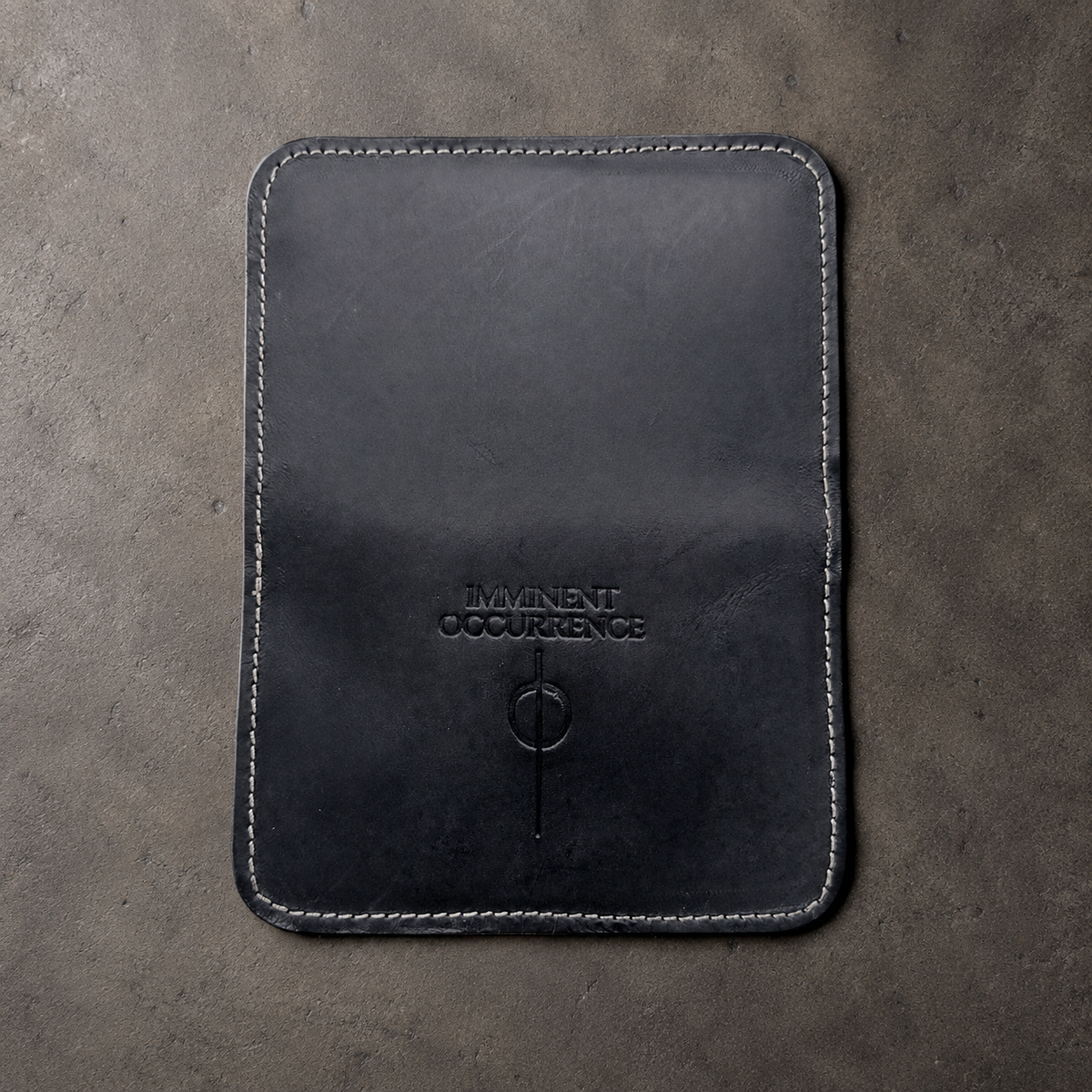 IO Leather Wallet unfolded exterior flat overhead
