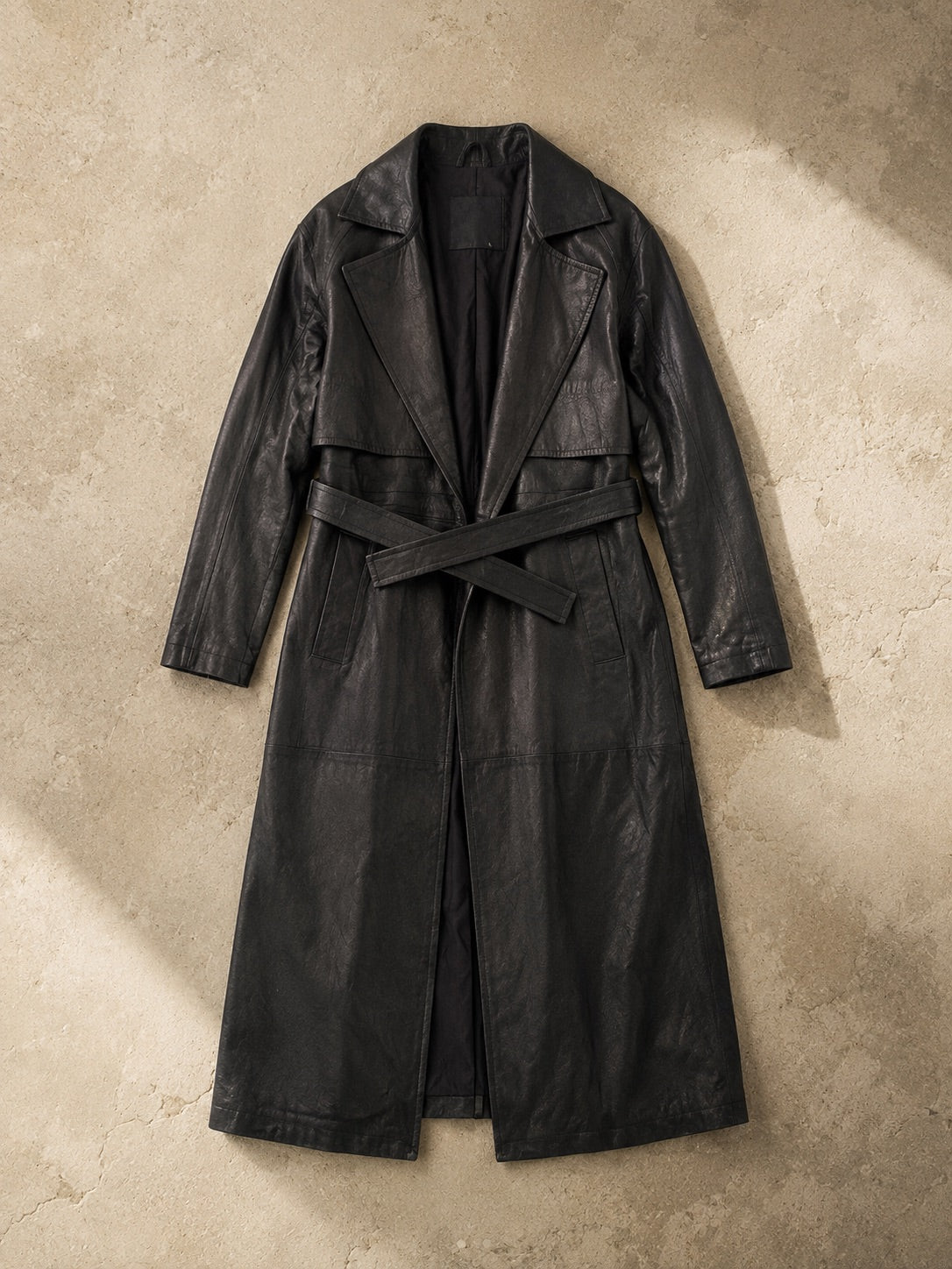 Handmade Leather Trench Coat