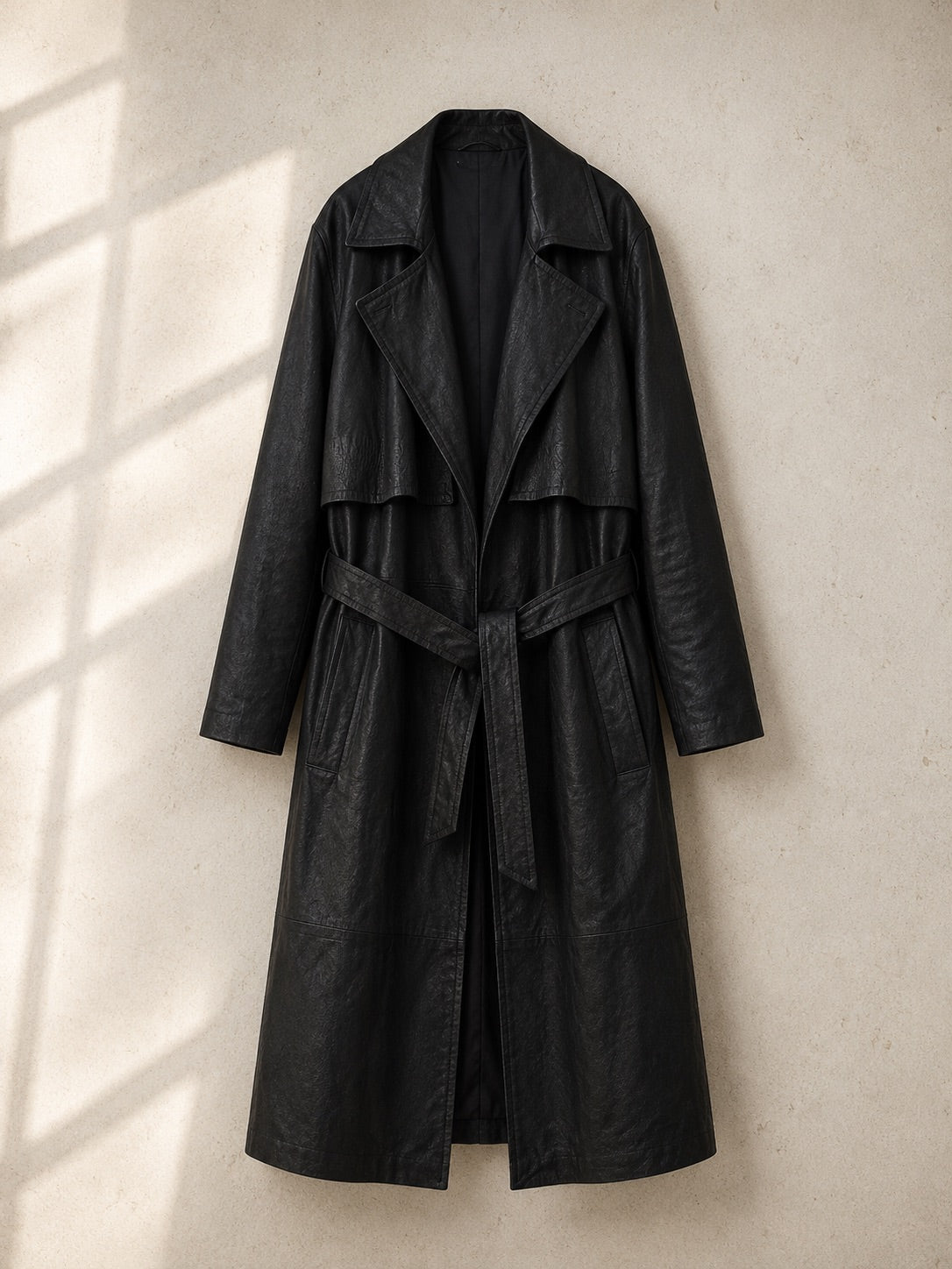 Handmade Leather Trench Coat