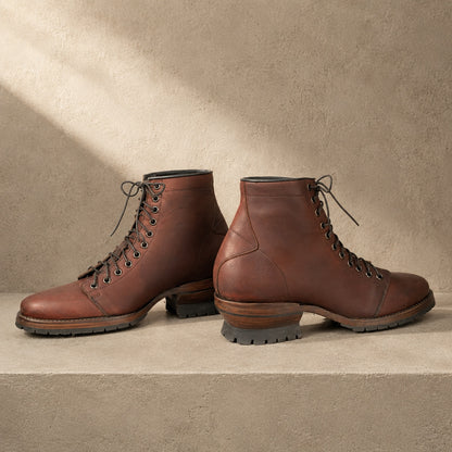 Shedron Rust Logger Short leather boot construction detail