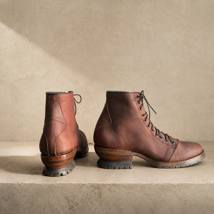 Shedron Rust Logger Short leather boot pair view