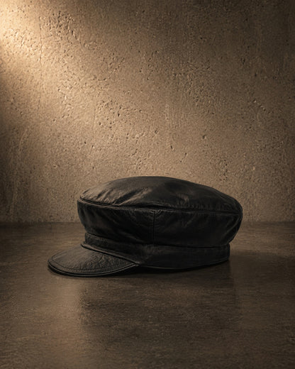 IO Fiddler Hat soft black leather product photo