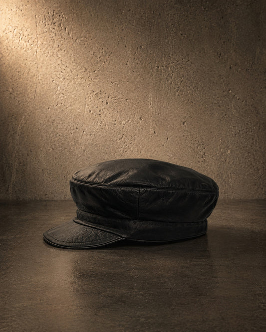 IO Fiddler Hat soft black leather product photo
