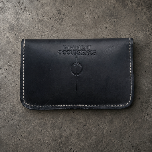 IO Leather Wallet closed flat overhead