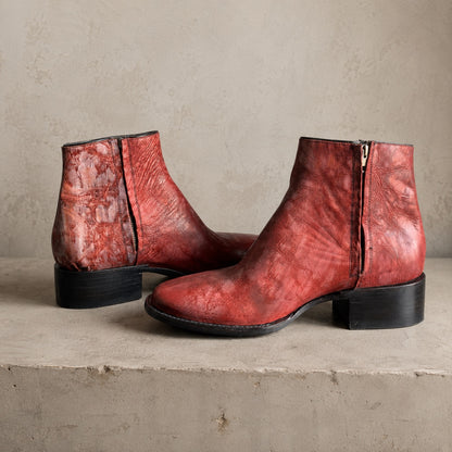 Sencillo Short Red handmade red leather boot by Imminent Occurrence