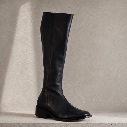 Sencillo Tall handmade tall leather boot profile