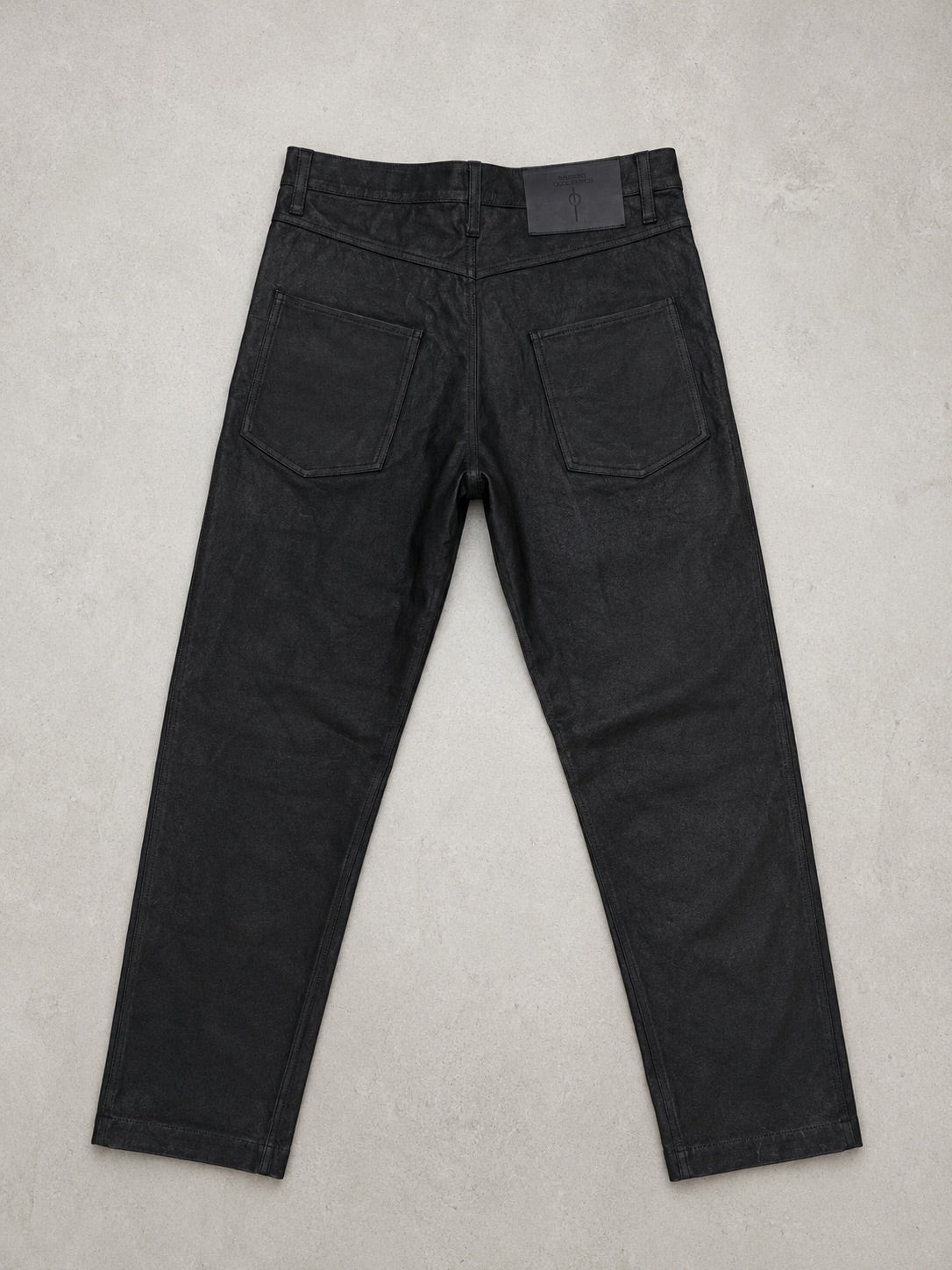Handmade black leather trousers from León Guanajuato
