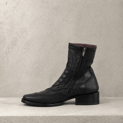 Oxford Short leather boot pair view