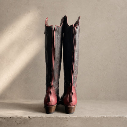 Zapata Vaquero Knee High leather boot construction detail