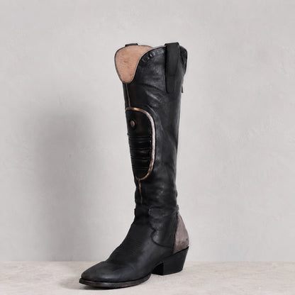 Vaquero Short black leather boot